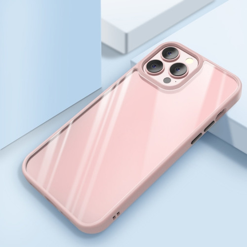 iPhone 14 Pro Clear Back Shockproof Phone Case - Pink