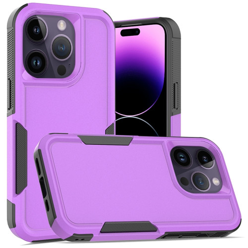 iPhone 14 Pro Soft TPU Hard PC Phone Case - Purple