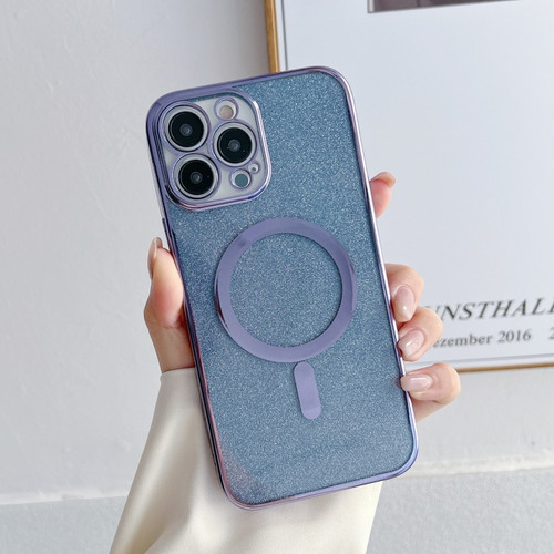 iPhone 14 Pro Plating Magsafe Glitter Phone Case - Purple