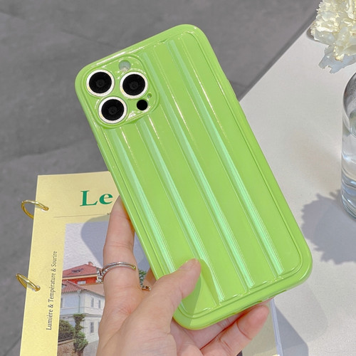 iPhone 14 Pro Roman Column Stripes TPU Phone Case - Fruit Green