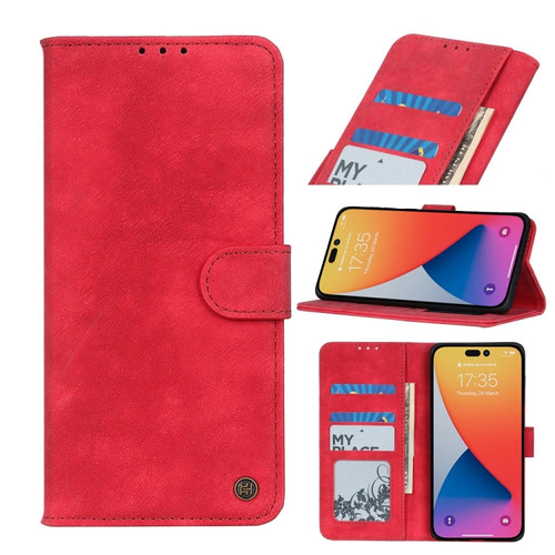 iPhone 14 Pro Antelope Texture Leather Case - Red