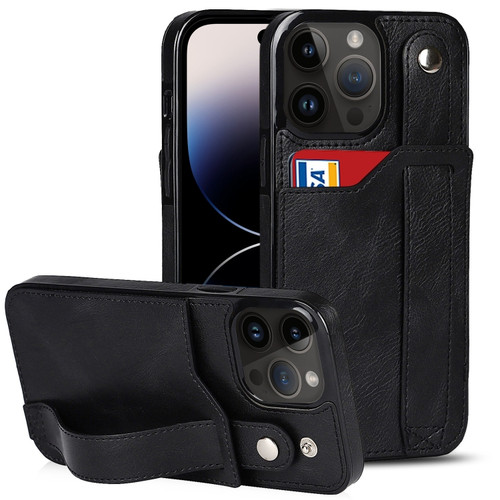 iPhone 14 Pro Wrist Strap Holder Phone Case - Black