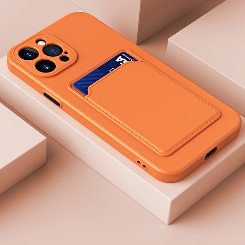 iPhone 14 Pro Skin Feel Card Color Button TPU Case - Orange