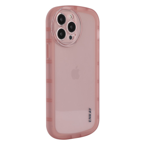 iPhone 14 Pro ENKAY Translucent Matte TPU Phone Case - Pink