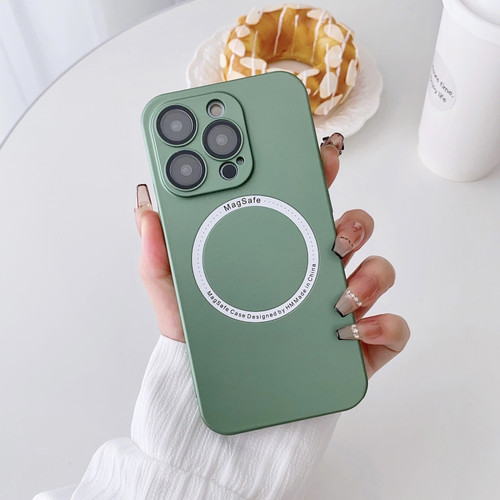 iPhone 14 Plus Magsafe Magnetic PC Shockproof Phone Case With Camera Lens - Green