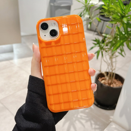 iPhone 14 Plus Tile Pattern TPU Phone Case - Orange