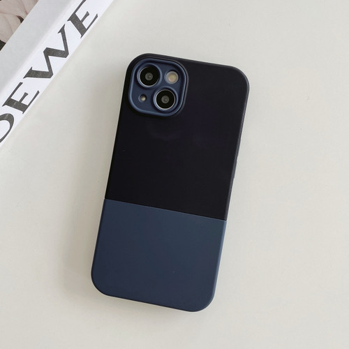 iPhone 14 Plus 3 in 1 Liquid Silicone Phone Case - Black + Grey