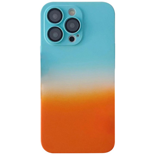 iPhone 14 Plus Skin Feel Gradient Phone Case - Blue + Orange