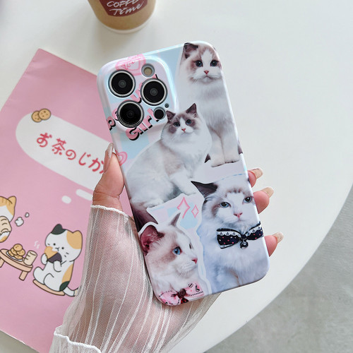 iPhone 14 Plus PC Phone Case - White Cat