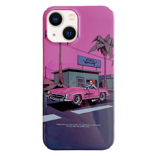 iPhone 14 Plus Painted Pattern PC Phone Case - Sweet Cool Girl