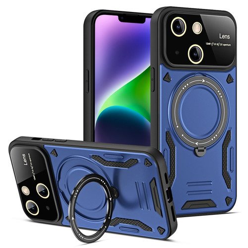 iPhone 14 Plus Large Window MagSafe Holder Phone Case - Blue