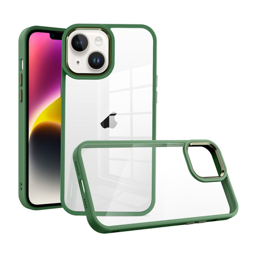 iPhone 14 Plus Macaron High Transparent PC Phone Case - Green
