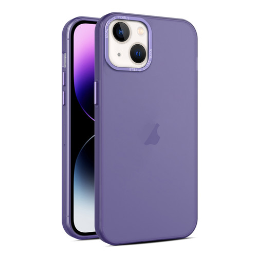 iPhone 14 Plus Frosted Translucent Mist Phone Case - Dark Purple