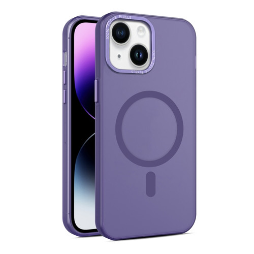 iPhone 14 Plus MagSafe Frosted Translucent Mist Phone Case - Dark Purple