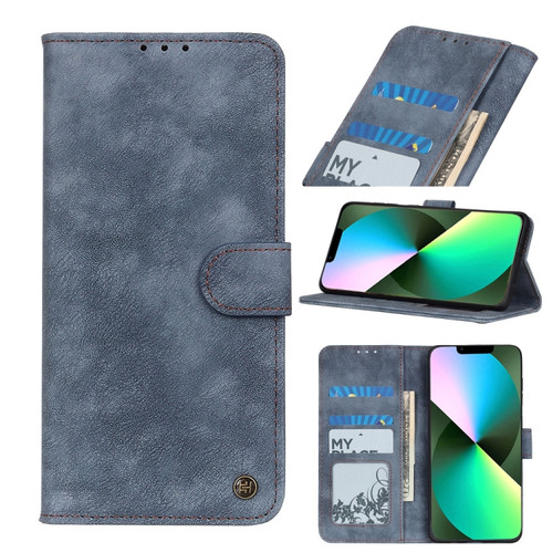 iPhone 14 Plus Antelope Texture Leather Case  - Blue