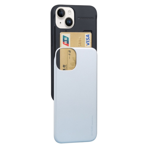 iPhone 14 Plus GOOSPERY SKY SLIDE BUMPER Sliding Card Slot Phone Case  - Silver