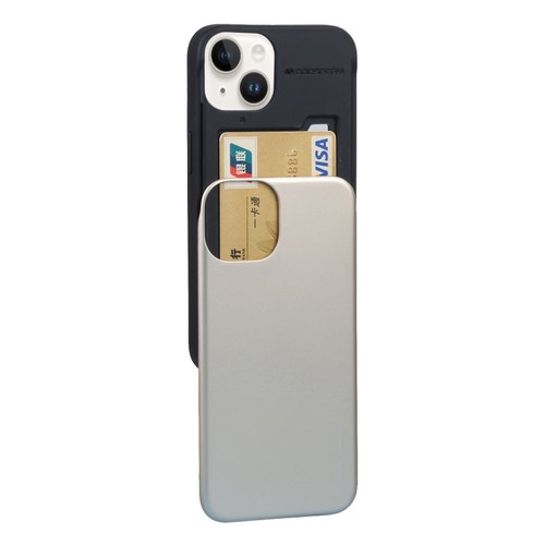 iPhone 14 Plus GOOSPERY SKY SLIDE BUMPER Sliding Card Slot Phone Case  - Gold