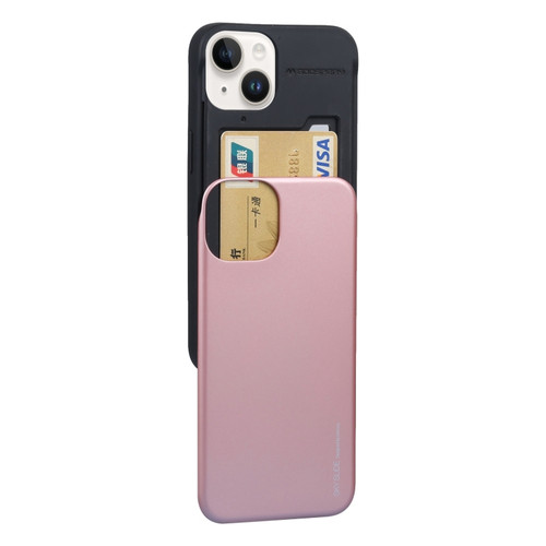 iPhone 14 Plus GOOSPERY SKY SLIDE BUMPER Sliding Card Slot Phone Case  - Rose Gold