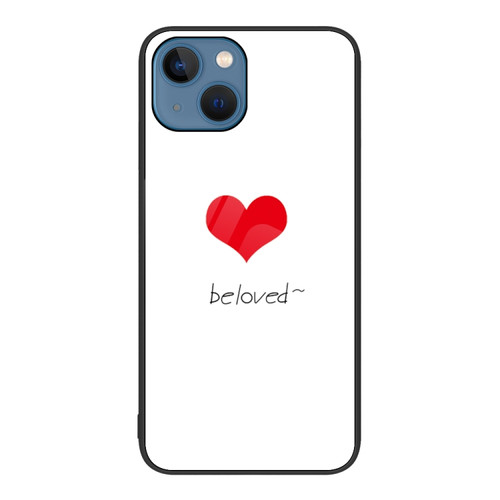 iPhone 14 Plus Colorful Painted Glass Phone Case  - Red Heart