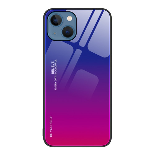 iPhone 14 Plus Gradient Color Glass Case  - Purple Red