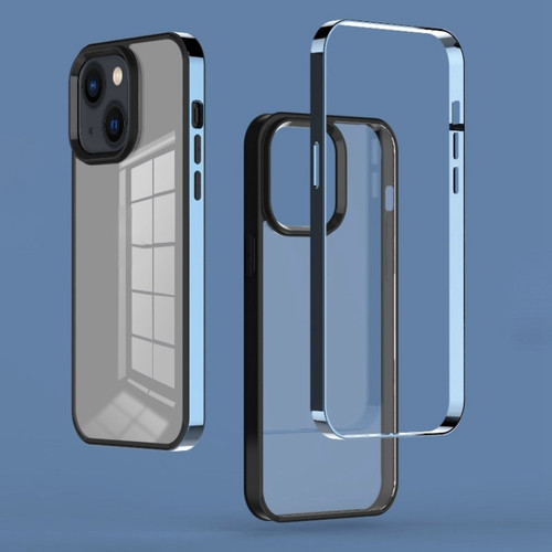 iPhone 14 Plus 3 in 1 Electroplated Frame Phantom Phone Case  - Sierra Blue