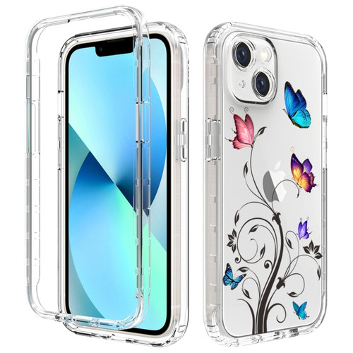 iPhone 14 Plus Transparent Painted Phone Case - Tree Butterflies