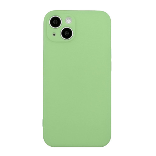 iPhone 14 Plus Straight Edge Solid Color TPU Shockproof Phone Case - Matcha Green