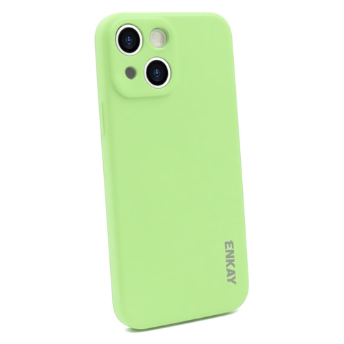 iPhone 14 Plus ENKAY Liquid Silicone Shockproof Soft Phone Case - Light Green