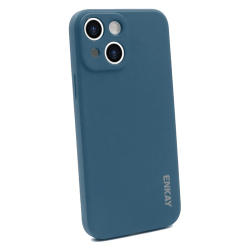 iPhone 14 Plus ENKAY Liquid Silicone Shockproof Soft Phone Case - Dark Blue