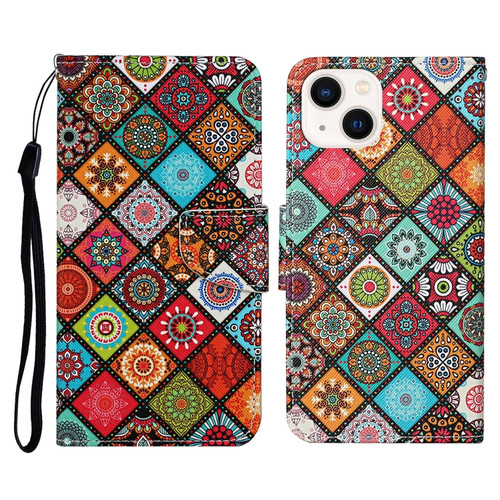 iPhone 14 Plus 3D Colored Drawing Flip Leather Phone Case  - Ethnic Totem