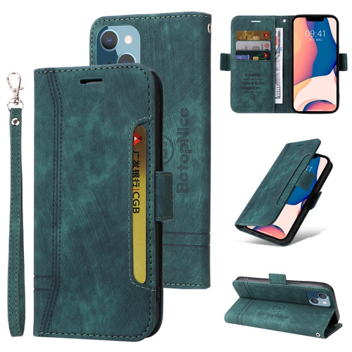 iPhone 14 Plus BETOPNICE Dual-side Buckle Leather Phone Case - Green