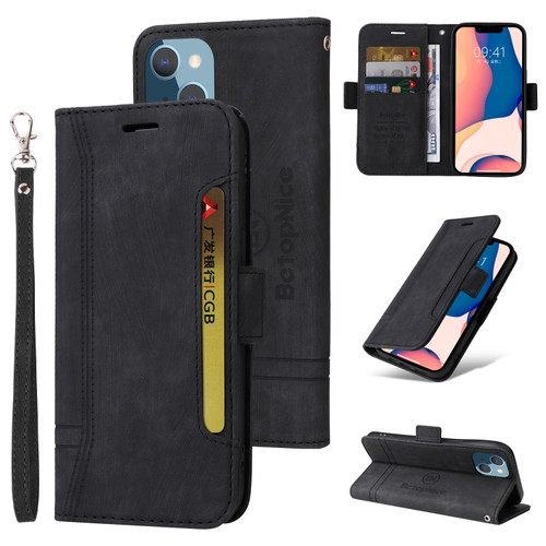 iPhone 14 Plus BETOPNICE Dual-side Buckle Leather Phone Case - Black