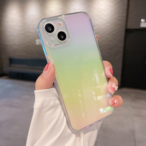 iPhone 14 Plus Color Plated Acrylic + TPU Phone Case - Gradient Rainbow