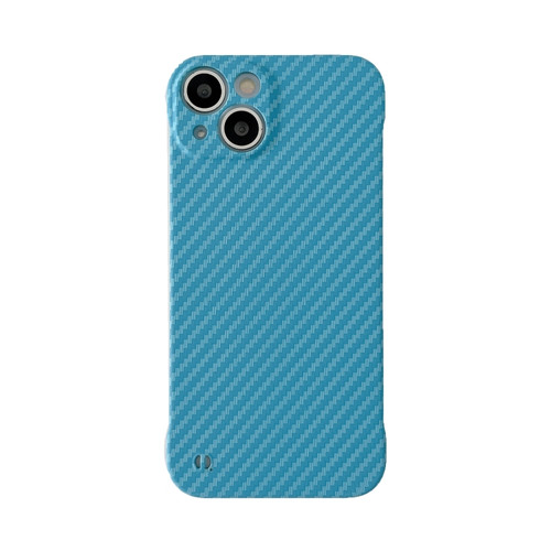 iPhone 14 Plus Carbon Fiber Texture PC Phone Case  - Light Blue