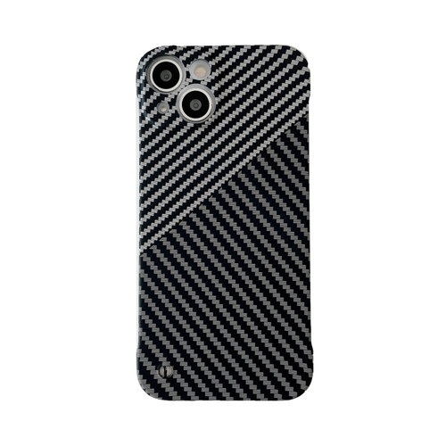 iPhone 14 Plus Carbon Fiber Texture PC Phone Case  - Black Grey