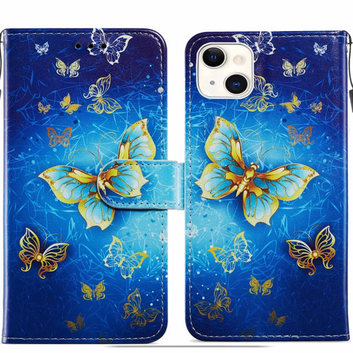iPhone 14 Plus Painted Pattern Leather Phone Case  - Phnom Penh Butterfly