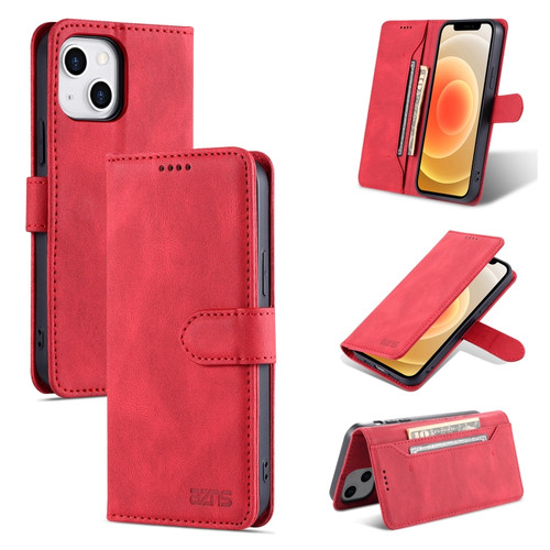 iPhone 14 Plus AZNS Dream Second Generation Skin Feel PU+TPU Horizontal Flip Leather Phone Case  - Red