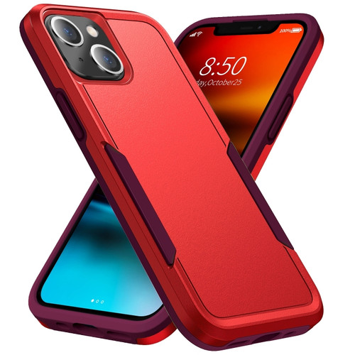 iPhone 14 Plus Pioneer Armor Heavy Duty Shockproof Phone Case  - Red