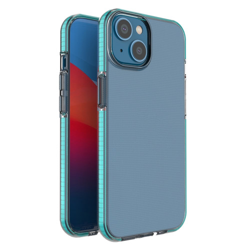 iPhone 14 Plus Two-color Transparent TPU Phone Case  - Sky Blue