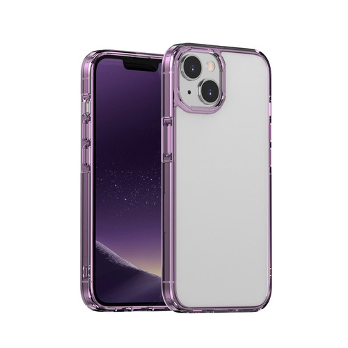 iPhone 14 Plus Ice Transparent Laser Phone Case  - Purple