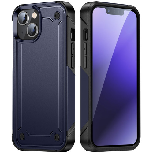 iPhone 14 Plus PC + TPU Shockproof Protective Phone Case  - Blue+Black