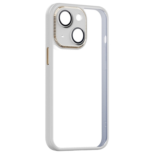 iPhone 14 Plus Shockproof Metal + Acrylic + TPU Phone Case  - White