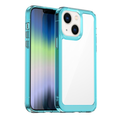 iPhone 14 Plus Colorful Series Acrylic + TPU Phone Case  - Transparent Blue