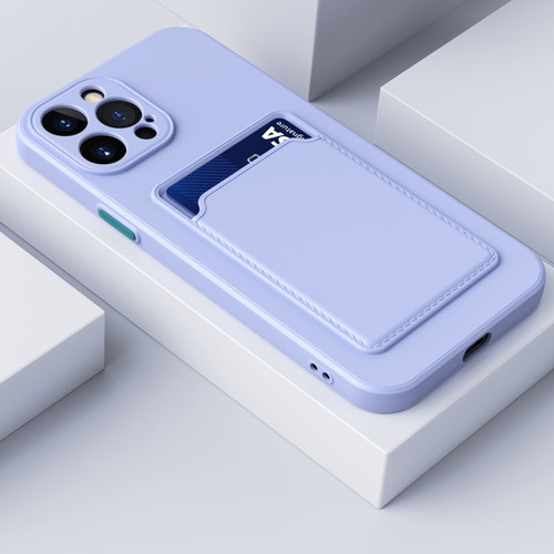 iPhone 14 Plus Skin Feel Card Color Button TPU Case  - Purple