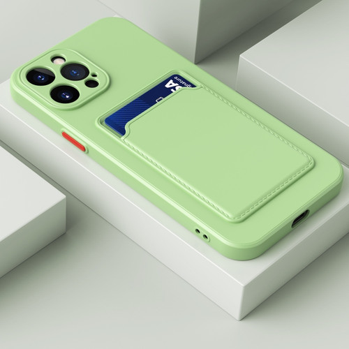 iPhone 14 Plus Skin Feel Card Color Button TPU Case  - Matcha Green