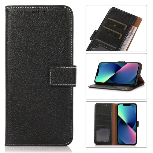 iPhone 14 Plus Litchi Texture Horizontal Flip Leather Phone Case  - Black