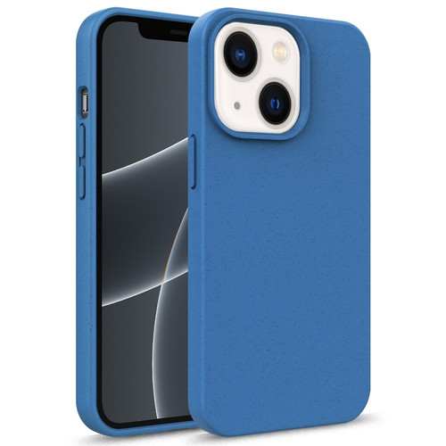 iPhone 14 Plus Starry Series Shockproof Straw Material + TPU Protective Phone Case  - Blue