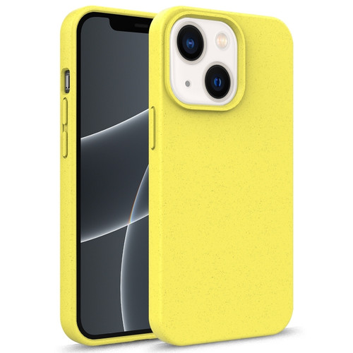 iPhone 14 Plus Starry Series Shockproof Straw Material + TPU Protective Phone Case  - Yellow