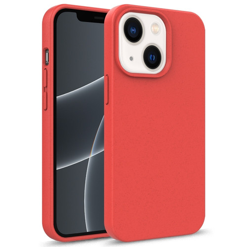 iPhone 14 Plus Starry Series Shockproof Straw Material + TPU Protective Phone Case  - Red