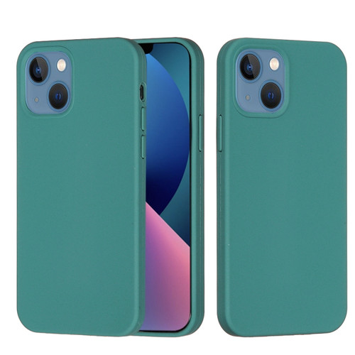 iPhone 14 Plus Solid Color Silicone Phone Case  - Pine Needle Green